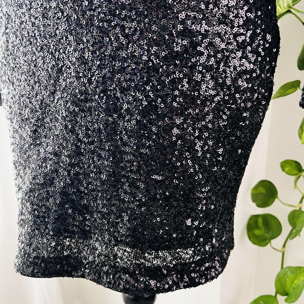 Express Black & Gray Metallic Shimmery Party Dress Bodycon Glamorous Size Small - Picture 4 of 10